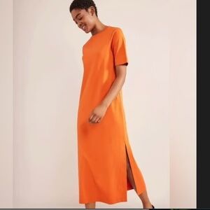 NWOT Boden Orange Cotton T-shirt Maxi Dress Size 14